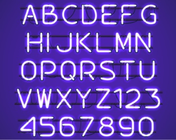 Neon & Led Alphabets #1, 27xAI
