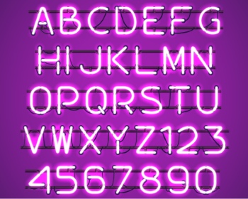 Neon & Led Alphabets #1, 27xAI
