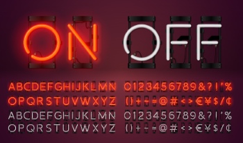 Neon & Led Alphabets #1, 27xAI