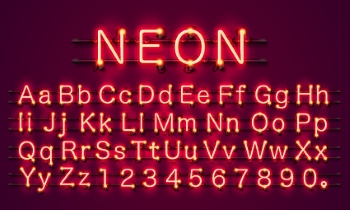 Neon & Led Alphabets #1, 27xAI
