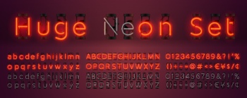 Neon & Led Alphabets #1, 27xAI