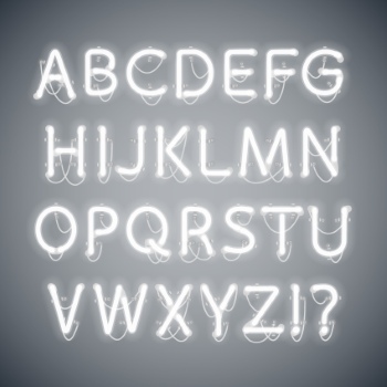 Neon & Led Alphabets #1, 27xAI