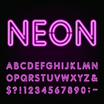 Neon & Led Alphabets #1, 27xAI