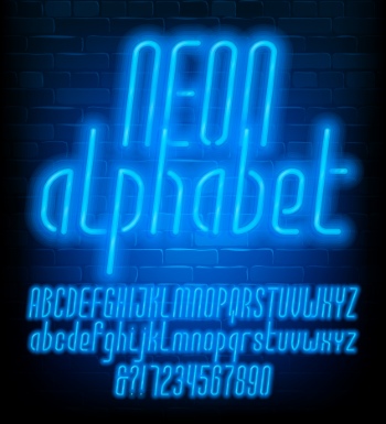 Neon & Led Alphabets #3, 27xAI