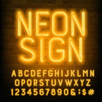 Neon & Led Alphabets #3, 27xAI