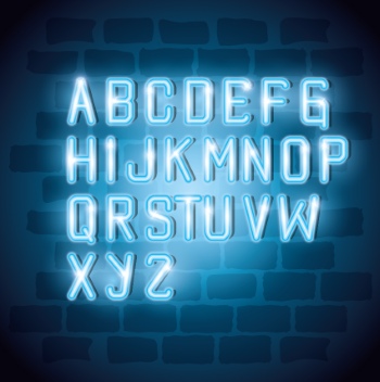 Neon & Led Alphabets #3, 27xAI