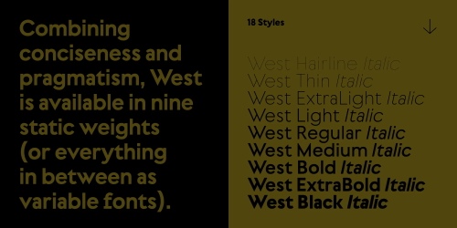 West Collection - 18 Styles + Variable Font Family