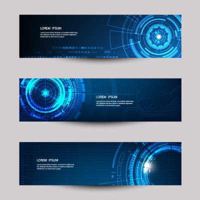High-Tech Banner Designs with Elements #1/3, 30xAI