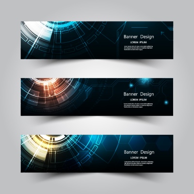 High-Tech Banner Designs with Elements #1/3, 30xAI