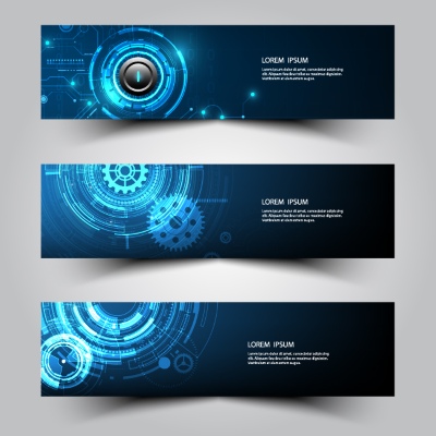 High-Tech Banner Designs with Elements #1/3, 30xAI