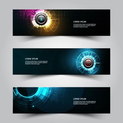 High-Tech Banner Designs with Elements #1/3, 30xAI