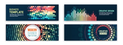 High-Tech Banner Designs with Elements #1/3, 30xAI