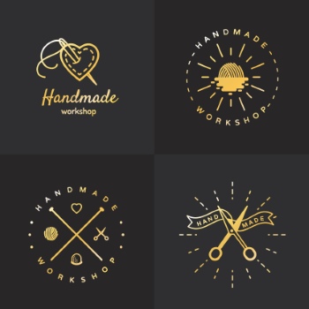 300+ Handmade Logos & Badgets 38xAI