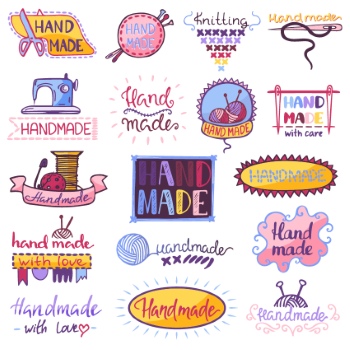 300+ Handmade Logos & Badgets 38xAI