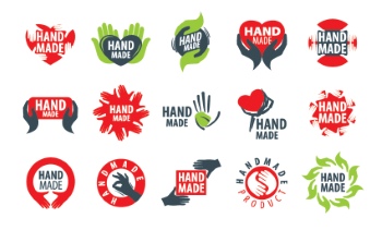 300+ Handmade Logos & Badgets 38xAI