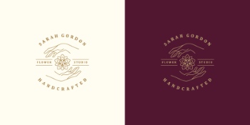 300+ Handmade Logos & Badgets 38xAI