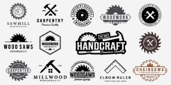 300+ Handmade Logos & Badgets 38xAI