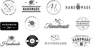 300+ Handmade Logos & Badgets 38xAI
