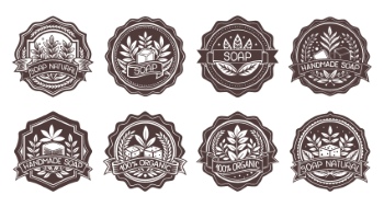 300+ Handmade Logos & Badgets 38xAI