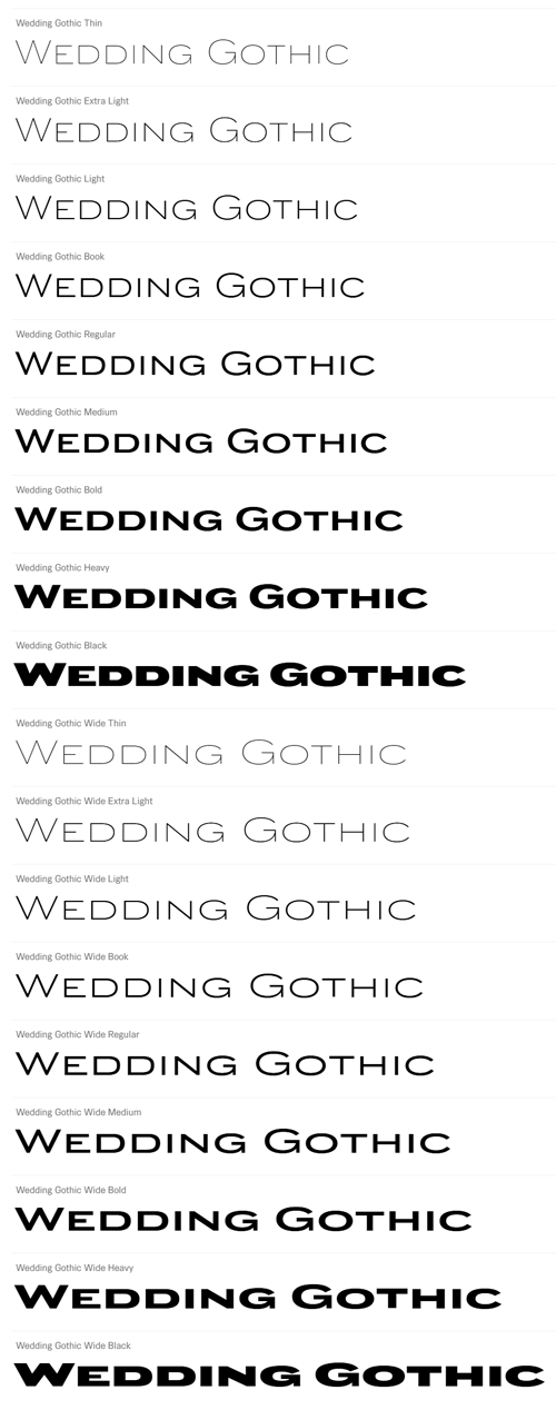 Wedding Gothic Superfamily - 18 Styles