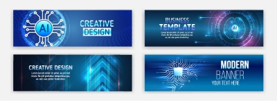 High-Tech Banner Designs with Elements #2/3, 30xAI High-Tech Banner Designs with Elements #2/3, 30xAI