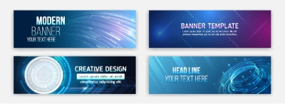 High-Tech Banner Designs with Elements #2/3, 30xAI High-Tech Banner Designs with Elements #2/3, 30xAI