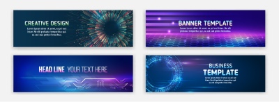High-Tech Banner Designs with Elements #2/3, 30xAI High-Tech Banner Designs with Elements #2/3, 30xAI