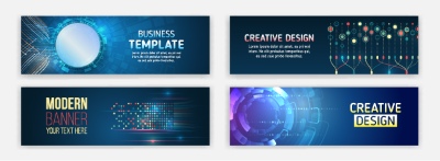 High-Tech Banner Designs with Elements #2/3, 30xAI High-Tech Banner Designs with Elements #2/3, 30xAI
