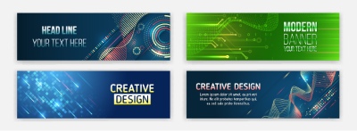 High-Tech Banner Designs with Elements #2/3, 30xAI High-Tech Banner Designs with Elements #2/3, 30xAI