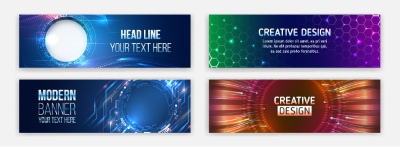 High-Tech Banner Designs with Elements #2/3, 30xAI High-Tech Banner Designs with Elements #2/3, 30xAI