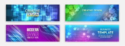 High-Tech Banner Designs with Elements #2/3, 30xAI High-Tech Banner Designs with Elements #2/3, 30xAI