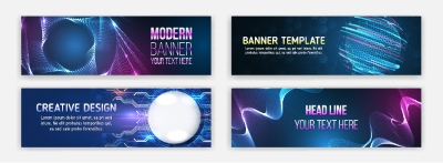 High-Tech Banner Designs with Elements #2/3, 30xAI High-Tech Banner Designs with Elements #2/3, 30xAI