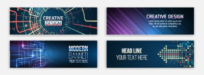 High-Tech Banner Designs with Elements #2/3, 30xAI High-Tech Banner Designs with Elements #2/3, 30xAI