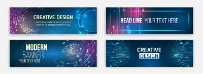 High-Tech Banner Designs with Elements #2/3, 30xAI High-Tech Banner Designs with Elements #2/3, 30xAI