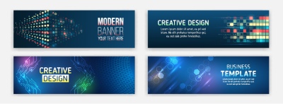 High-Tech Banner Designs with Elements #2/3, 30xAI High-Tech Banner Designs with Elements #2/3, 30xAI
