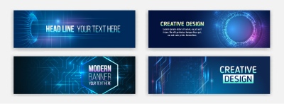 High-Tech Banner Designs with Elements #2/3, 30xAI High-Tech Banner Designs with Elements #2/3, 30xAI