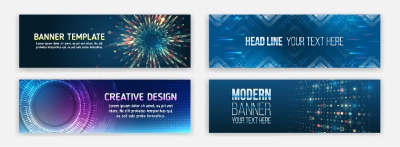 High-Tech Banner Designs with Elements #2/3, 30xAI High-Tech Banner Designs with Elements #2/3, 30xAI