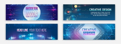 High-Tech Banner Designs with Elements #2/3, 30xAI High-Tech Banner Designs with Elements #2/3, 30xAI