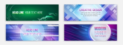 High-Tech Banner Designs with Elements #2/3, 30xAI High-Tech Banner Designs with Elements #2/3, 30xAI