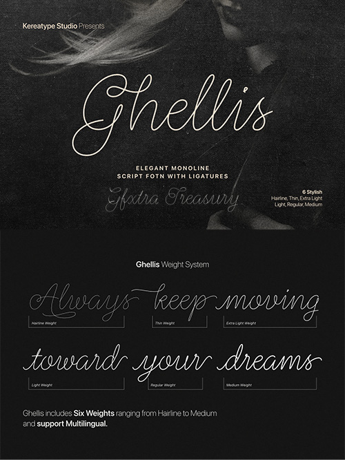 Ghellis - Sophisticated Monoline Script 6 Styles NEW! Ghellis - Sophisticated Monoline Script 6 Styles NEW!