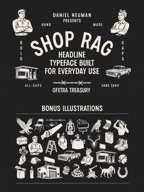 Shop Rag - Rugged Display Typeface 291369108 Shop Rag - Rugged Display Typeface 291369108
