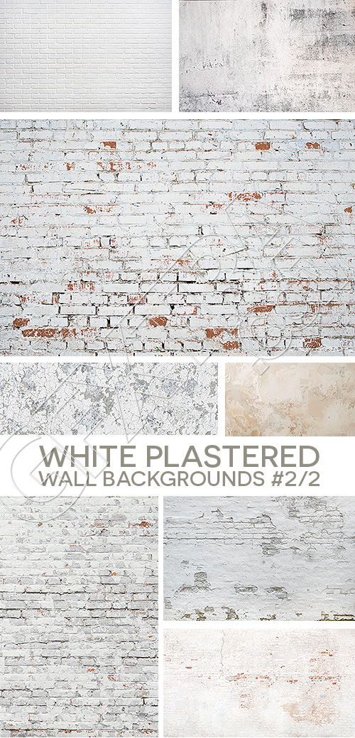 White Plastered Wall Backgrounds #2/2, 25xJPEG
