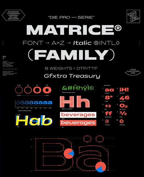 Matrice - Font Family 16xOTF 3199240 Matrice - Font Family 16xOTF 3199240