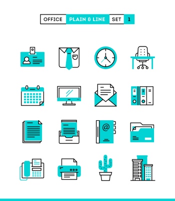 Plain & Line Icon Sets 44xEPS