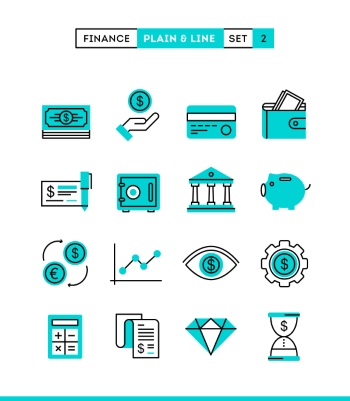 Plain & Line Icon Sets 44xEPS