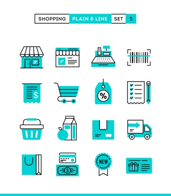 Plain & Line Icon Sets 44xEPS