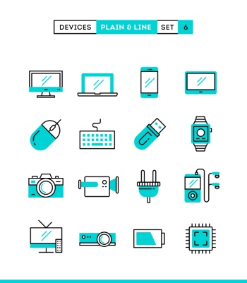 Plain & Line Icon Sets 44xEPS