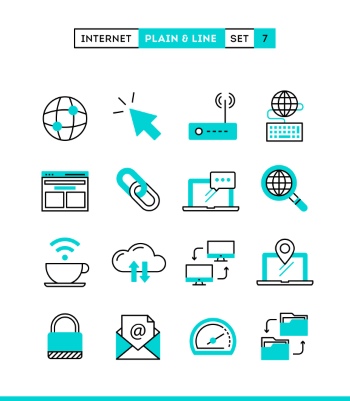 Plain & Line Icon Sets 44xEPS
