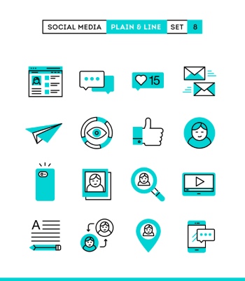 Plain & Line Icon Sets 44xEPS
