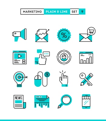 Plain & Line Icon Sets 44xEPS